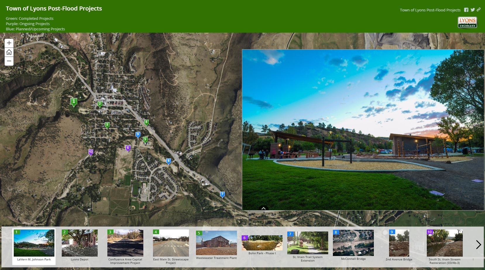 Post-Flood Projects Story Map